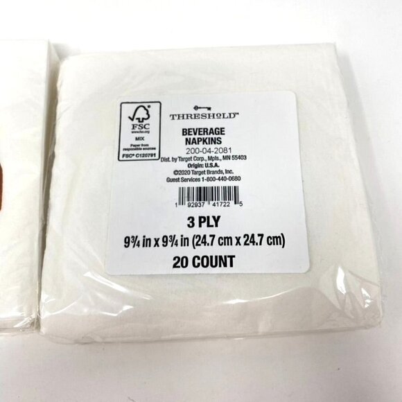 Threshold™ (2) 20ct Halloween Pumpkin Beverage Disposable Napkins Set of 2 - Picture 4 of 5